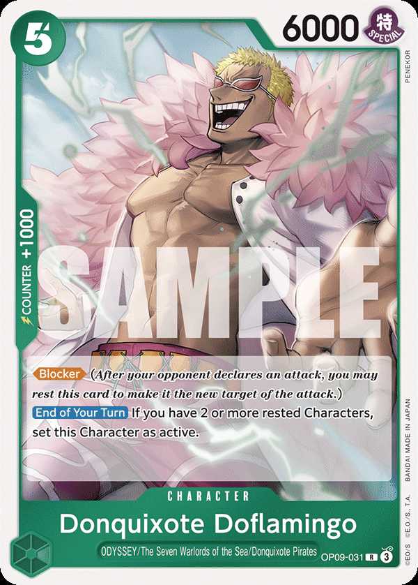 Carte One Piece Donquixote Doflamingo OP09-031 R Emperors In The New World Neuf EN LorenZone