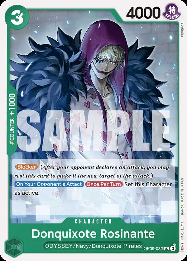 Carte One Piece Donquixote Rosinante OP09-032 UC Emperors In The New World Neuf EN LorenZone