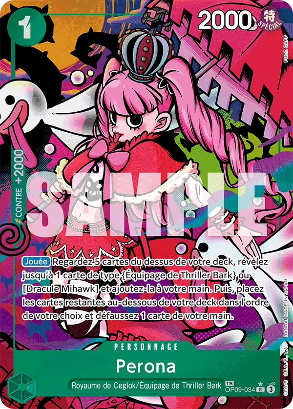 Carte One Piece Perona - FR OP09-034 TRE-R Sang Royal Neuf FR LorenZone