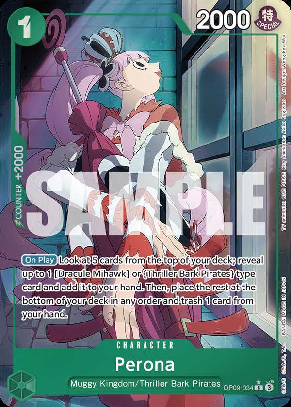Carte One Piece Perona V2 OP09-034 R Emperors In The New World Neuf EN LorenZone