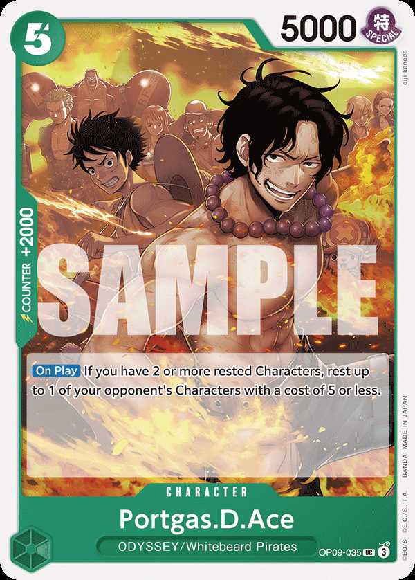 Carte One Piece Portgas.D.Ace OP09-035 UC Emperors In The New World Neuf EN LorenZone