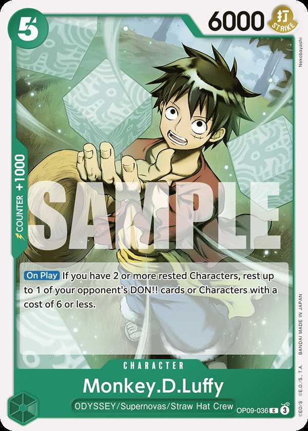 Carte One Piece Monkey.D.Luffy OP09-036 C Emperors In The New World Neuf EN LorenZone