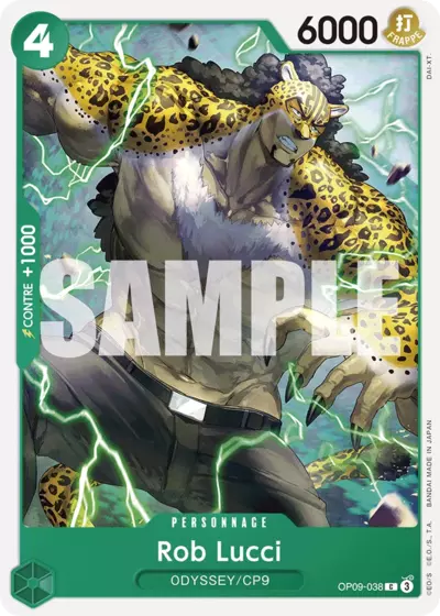 Carte One Piece Rob Lucci OP09-038 C Les Nouveaux Empereurs Neuf FR LorenZone