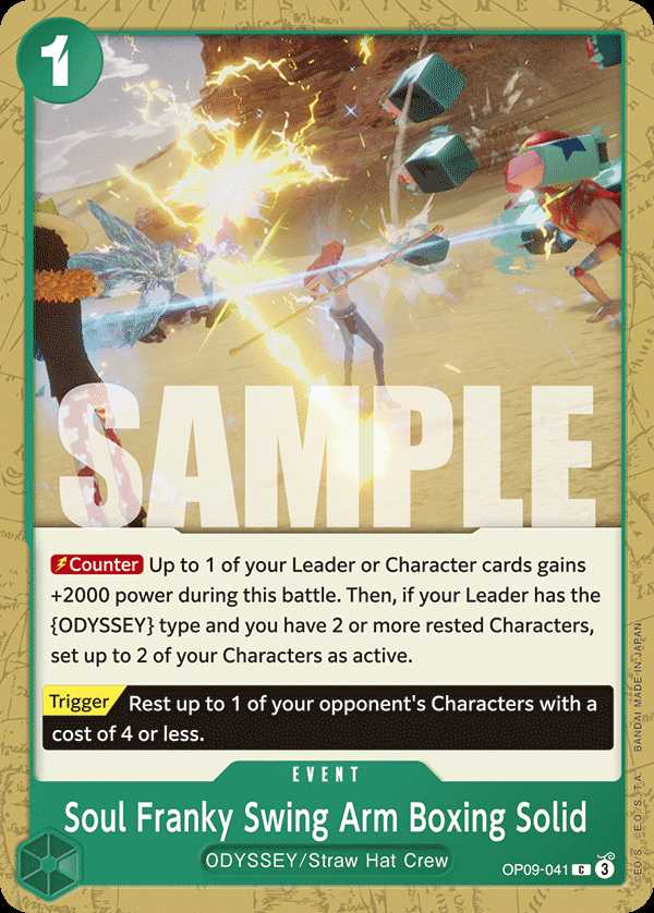 Carte One Piece Soul Franky Swing Arm Boxing Solid OP09-041 C Emperors In The New World Neuf EN LorenZone
