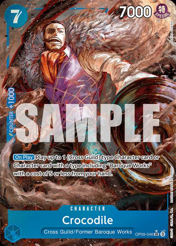 Carte One Piece Crocodile V2 OP09-046 SR Emperors In The New World Neuf EN LorenZone