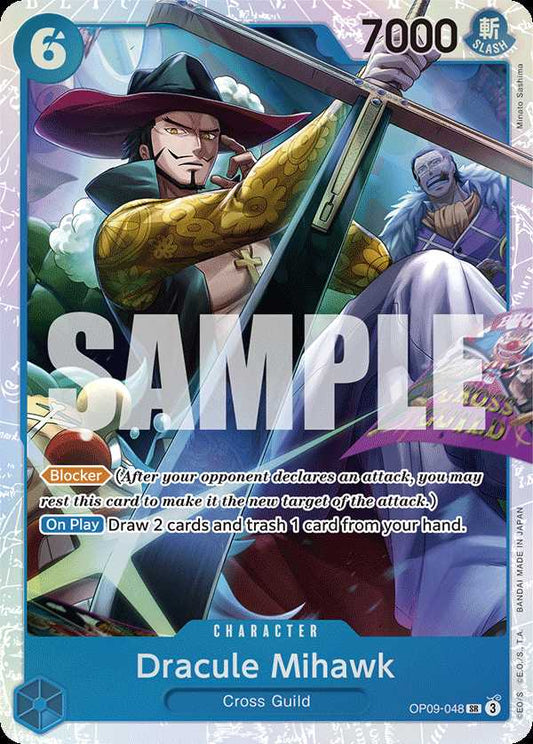 Carte One Piece Dracule Mihawk V1 OP09-048 SR Emperors In The New World Neuf EN LorenZone