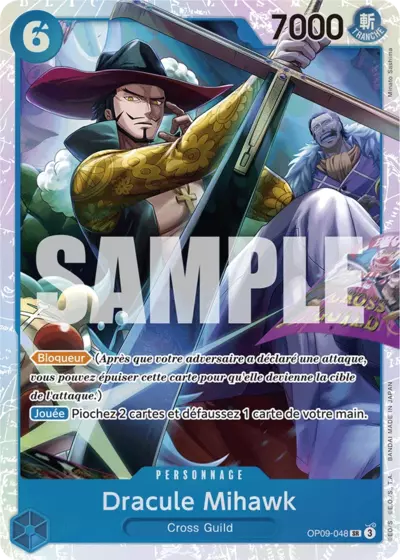 Carte One Piece Dracule Mihawk V1 OP09-048 SR Les Nouveaux Empereurs Neuf FR LorenZone