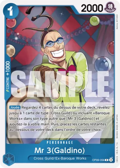 Carte One Piece Mr.3 (Galdino) OP09-056 R Les Nouveaux Empereurs Neuf FR LorenZone