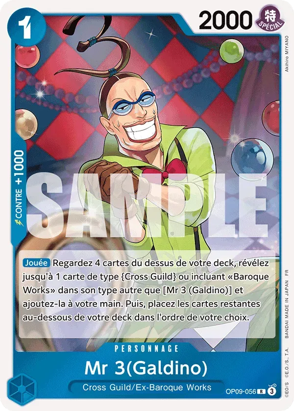 Carte One Piece Mr. 3(Galdino) V1 - PRB02 - FR OP09-056 Rare The Best Vol.2 Neuf FR LorenZone