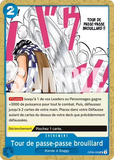 Carte One Piece Tour de passe-passe brouillard OP09-059 UC Les Nouveaux Empereurs Neuf FR LorenZone
