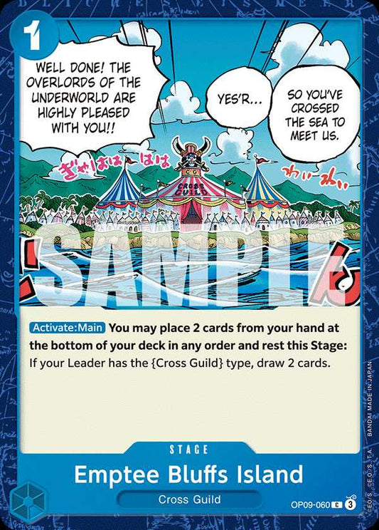 Carte One Piece Emptee Bluffs Island OP09-060 C Emperors In The New World Neuf EN LorenZone