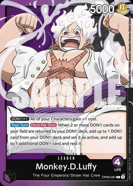 Carte One Piece Monkey.D.Luffy  V1 OP09-061 L Emperors In The New World Neuf EN LorenZone