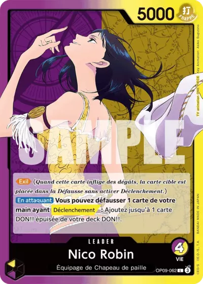 Carte One Piece Nico Robin V1 OP09-062 L Les Nouveaux Empereurs Neuf FR LorenZone