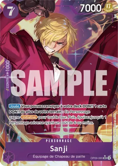 Carte One Piece Sanji V2 OP09-065 SR Les Nouveaux Empereurs Neuf FR LorenZone