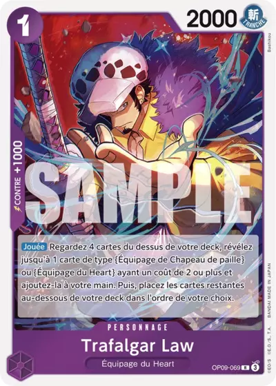 Carte One Piece Trafalgar Law V1 OP09-069 R Les Nouveaux Empereurs Neuf FR LorenZone