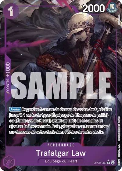 Carte One Piece Trafalgar Law V2 OP09-069 R Les Nouveaux Empereurs Neuf FR LorenZone