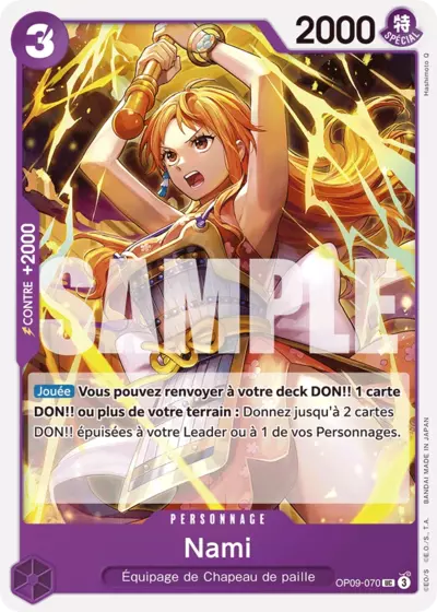 Carte One Piece Nami OP09-070 UC Les Nouveaux Empereurs Neuf FR LorenZone