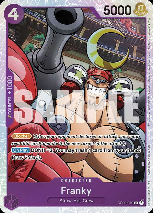 Carte One Piece Franky V1 OP09-072 SR Emperors In The New World Neuf EN LorenZone