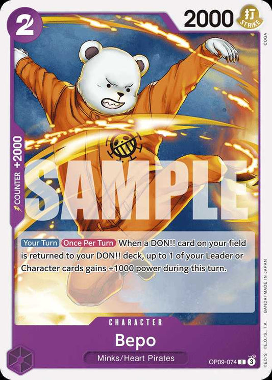 Carte One Piece Bepo OP09-074 C Emperors In The New World Neuf EN LorenZone