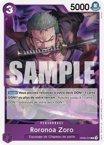 Carte One Piece Roronoa Zoro OP09-076 V1 - The Best Vol.2