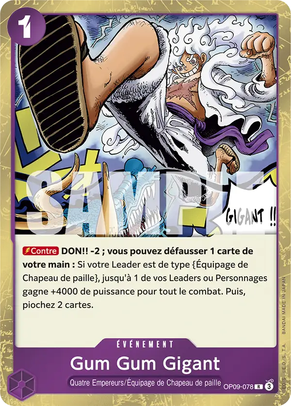 Carte One Piece OP09-078 Gum Gum Gigant V1 | LorenZone