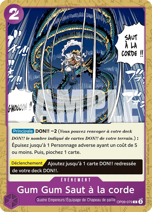 Carte One Piece Gum Gum Saut à la corde V1 - PRB02 - FR OP09-079 Commune The Best Vol.2 Neuf FR LorenZone