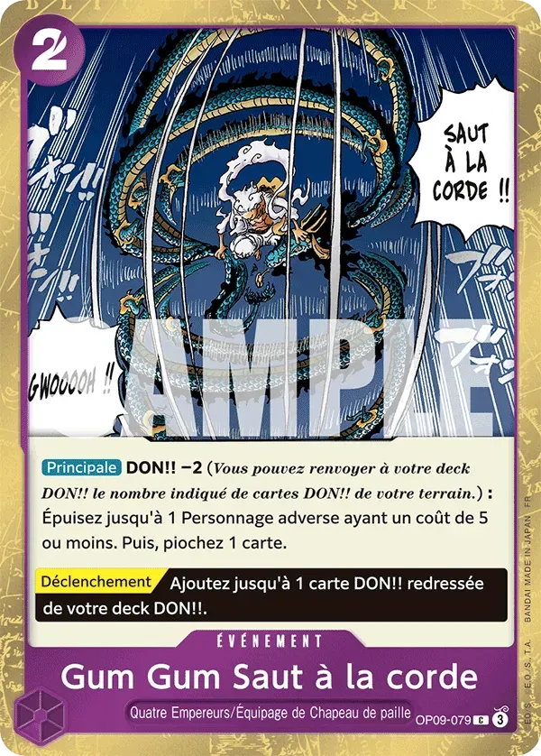 Carte One Piece Gum Gum Saut à la corde V2 - PRB02 - FR OP09-079 Commune Foil The Best Vol.2 Neuf FR LorenZone