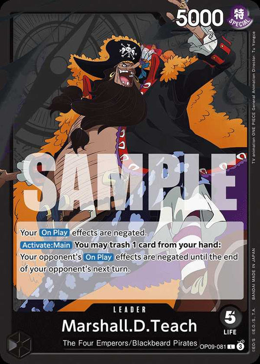 Carte One Piece Marshall.D.Teach V1 OP09-081 L Emperors In The New World Neuf EN LorenZone