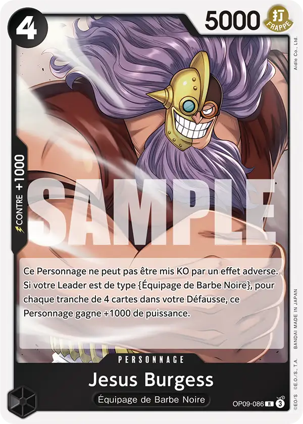 Carte One Piece OP09-086 Jesus Burgess V1 | LorenZone