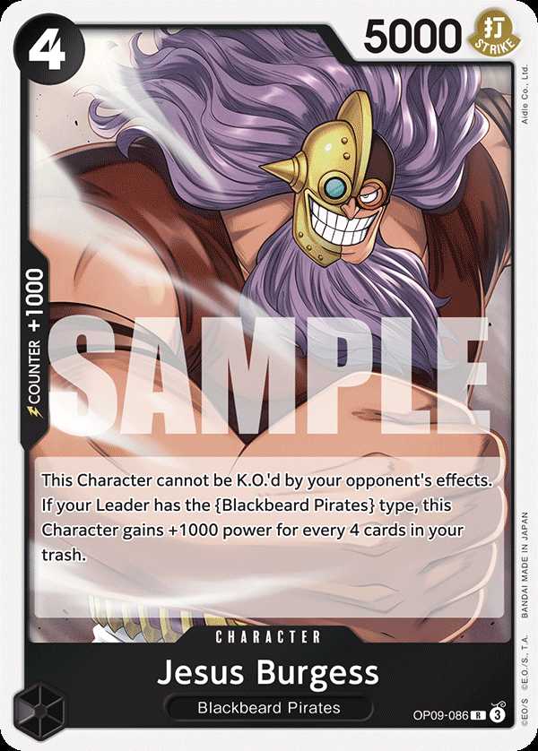 Carte One Piece Jesus Burgess OP09-086 R Emperors In The New World Neuf EN LorenZone