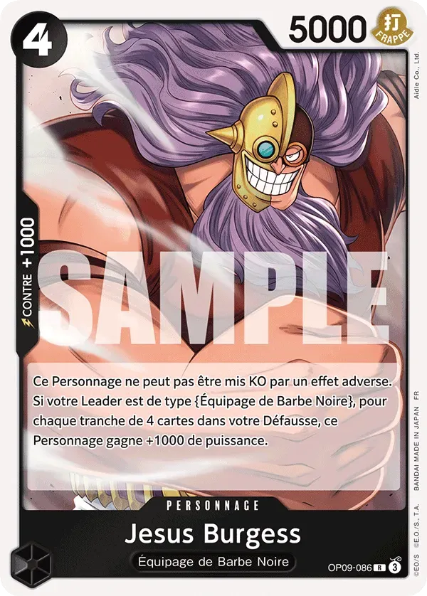 Carte One Piece Jesus Burgess V1 - PRB02 - FR OP09-086 Rare The Best Vol.2 Neuf FR LorenZone