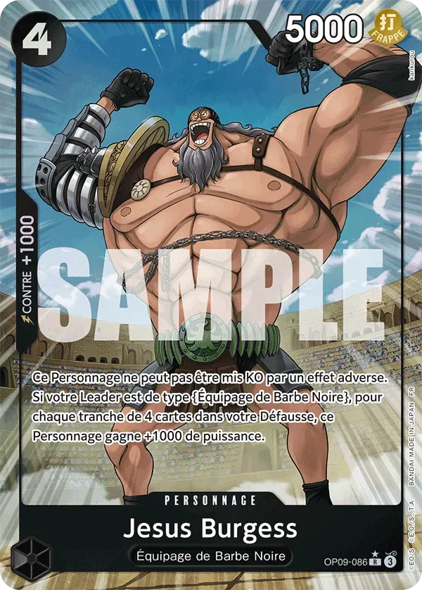Carte One Piece Jesus Burgess V2 - PRB02 - FR OP09-086 Rare Parallèle The Best Vol.2 Neuf FR LorenZone