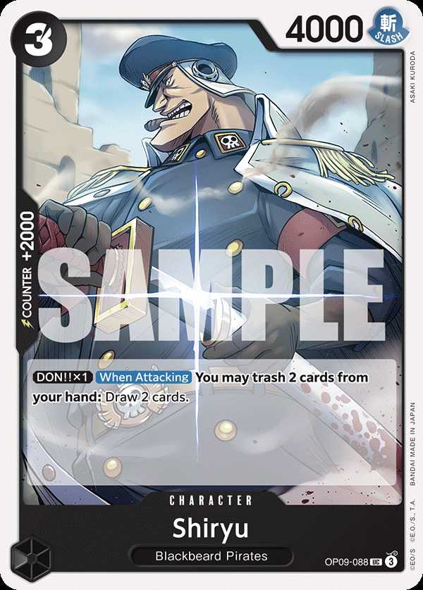 Carte One Piece Shiryu OP09-088 UC Emperors In The New World Neuf EN LorenZone