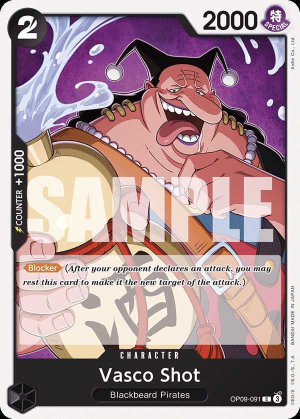 Carte One Piece Vasco Shot OP09-091 C Emperors In The New World Neuf EN LorenZone