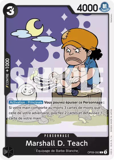 Carte One Piece Marshall D.Teach OP09-092 C Les Nouveaux Empereurs Neuf FR LorenZone