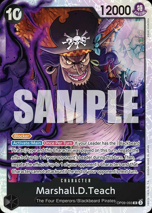 Carte One Piece Marshall.D.Teach V1 OP09-093 SR Emperors In The New World Neuf EN LorenZone
