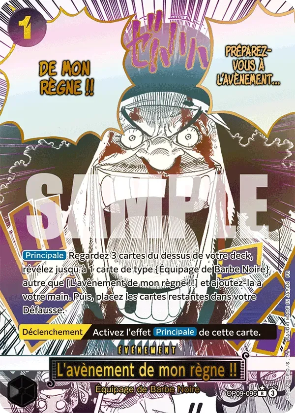 Carte One Piece L'avènement de mon règne !! V2 - PRB02 - FR OP09-096 Rare Parallèle The Best Vol.2 Neuf FR LorenZone