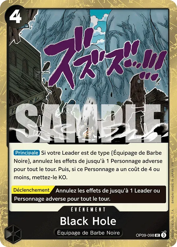 Carte One Piece Black Hole V2 - PRB02 - FR OP09-098 Peu Commune Foil The Best Vol.2 Neuf FR LorenZone