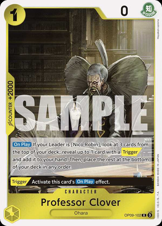 Carte One Piece Professor Clover OP09-102 R Emperors In The New World Neuf EN LorenZone
