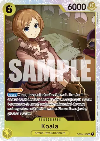 Carte One Piece Koala V1 OP09-103 SR Les Nouveaux Empereurs Neuf FR LorenZone