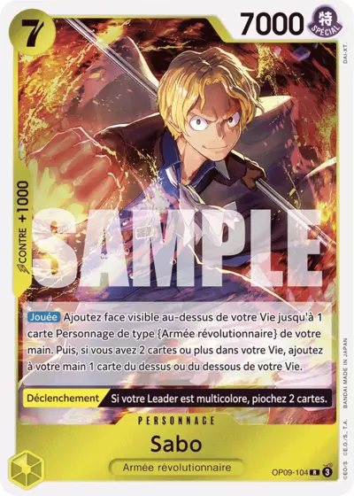 Carte One Piece Sabo OP09-104 R Les Nouveaux Empereurs Neuf FR LorenZone