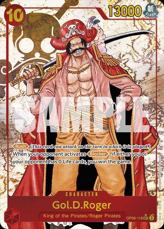 Carte One Piece Gol.D.Roger .. (Gleaming Gold) OP09-118 SEC Emperors In The New World Neuf EN LorenZone