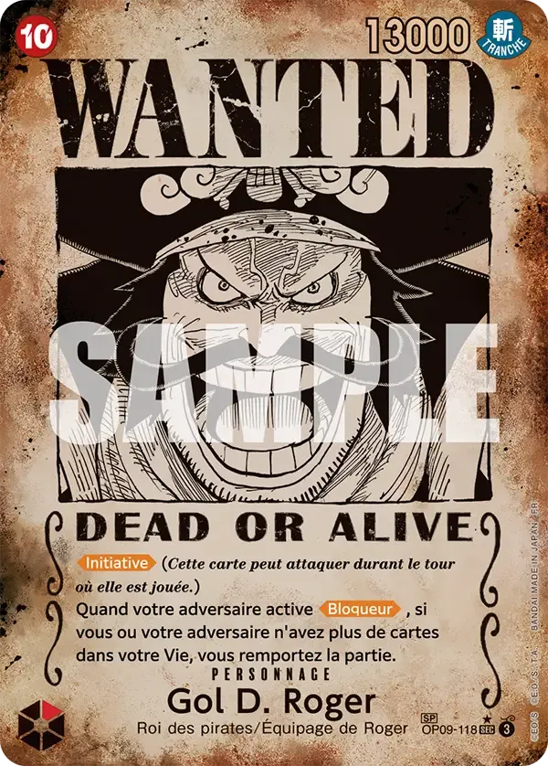 Carte One Piece Gol D. Roger - FR OP09-118 SPE Successeurs Neuf FR LorenZone