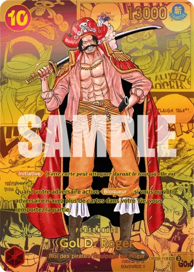 Carte One Piece Gol D. Roger V3 OP09-118 SEC Les Nouveaux Empereurs Neuf FR LorenZone