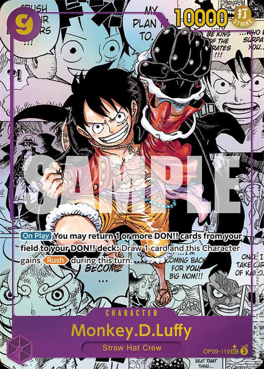 Carte One Piece Monkey.D.Luffy V3 OP09-119 SEC Emperors In The New World Neuf EN LorenZone