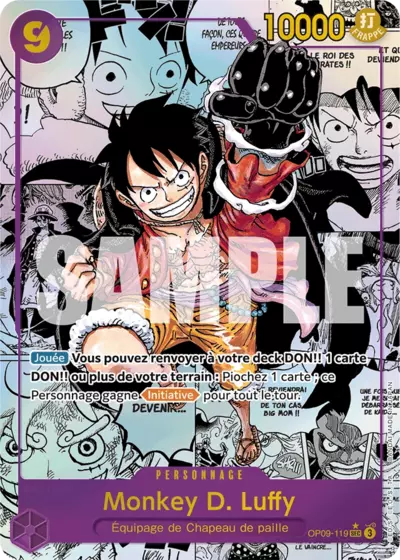 Carte One Piece Monkey.D.Luffy V3 OP09-119 SEC Les Nouveaux Empereurs Neuf FR LorenZone