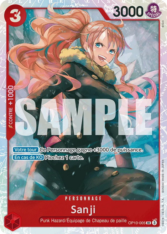 Carte One Piece Sanji V1 - FR OP10-005 SR Sang Royal Neuf FR LorenZone