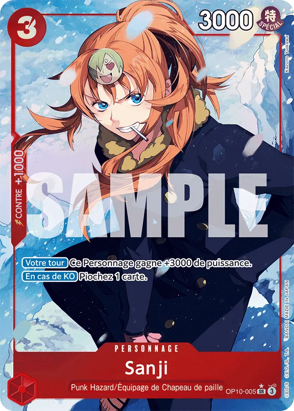 Carte One Piece Sanji V2 - FR OP10-005 SR-P Sang Royal Neuf FR LorenZone
