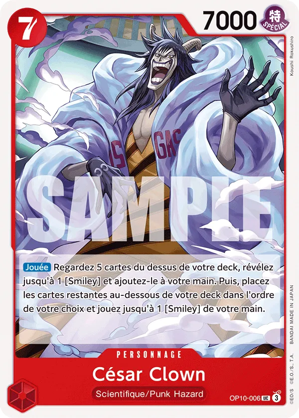 Carte One Piece Cesar Clown - FR OP10-006 UC Sang Royal Neuf FR LorenZone