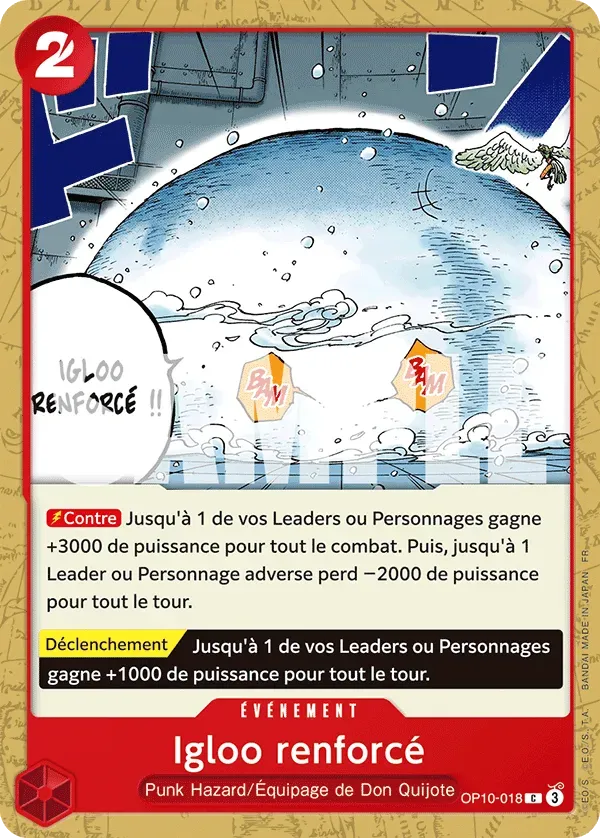 Carte One Piece Igloo renforcé V1 - PRB02 - FR OP10-018 Commune The Best Vol.2 Neuf FR LorenZone